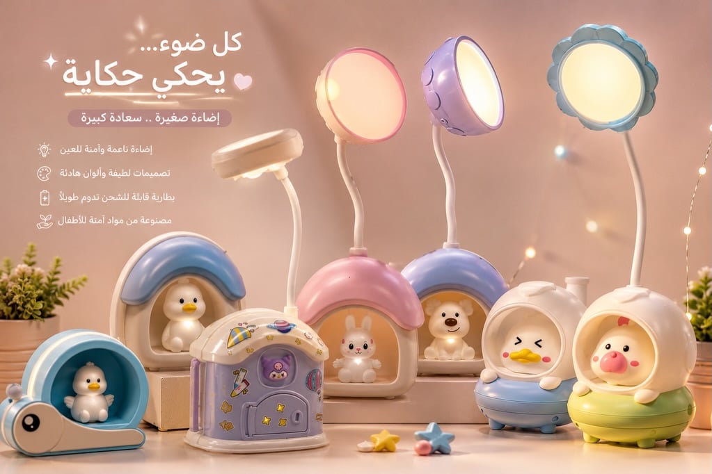 🌙✨ أضواء ليلية بتصاميم كيوت وألوان هادئة ✨🌙